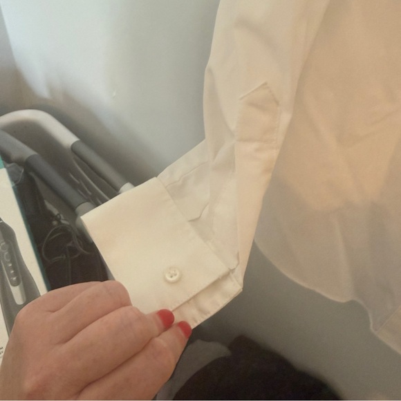 Foxcroft White Dress Shirt Crisp Long Sleeve 6 Petite Button Down - Picture 4 of 8